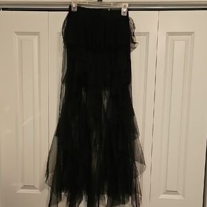 Elegant Black Layered Skirt